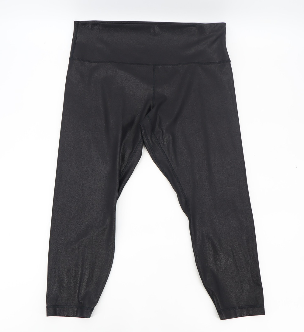 Lululemon Sz 18 Align High Rise Pant 25" Inseam Shine Foil Print Black